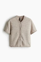 Short-sleeved Fine-knit Cardigan