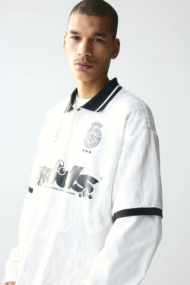 Loose Fit Printed Polo Shirt