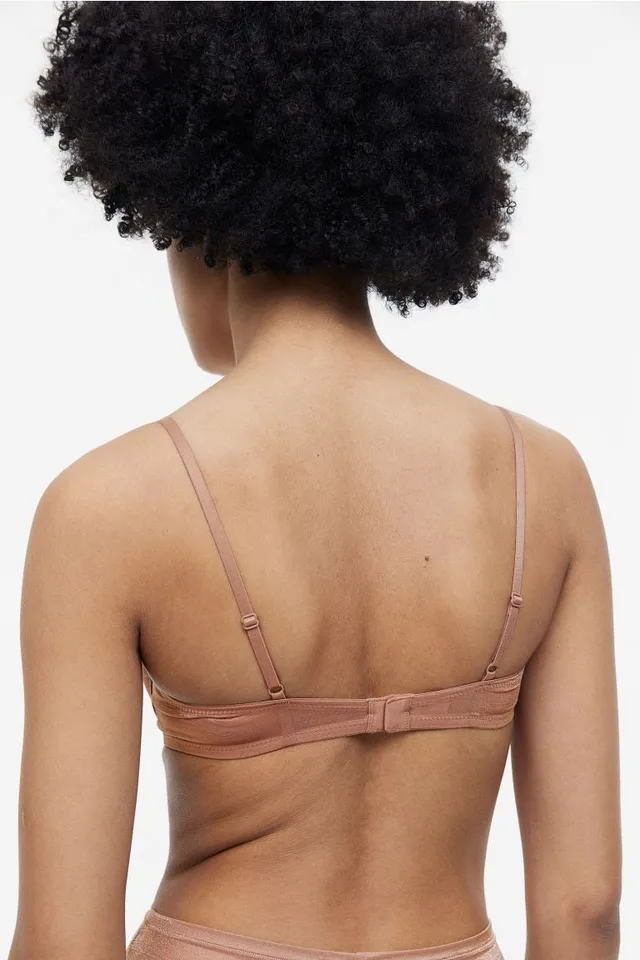 Non-padded Mesh Balconette Bra