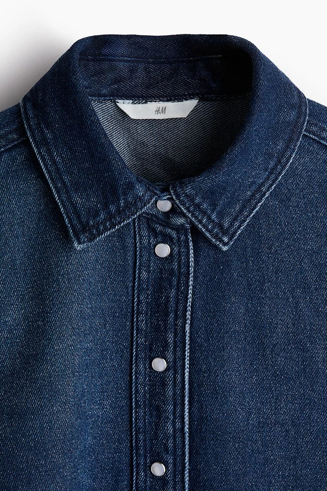 Balloon-sleeved Denim Shirt