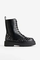 Studded Lace-up Boots