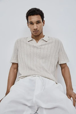 Regular Fit Rib-knit Polo Shirt