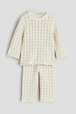 2-piece Pointelle-knit Set