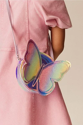 Butterfly-detail Iridescent Shoulder Bag