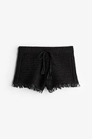 Raffia-look Mini Shorts