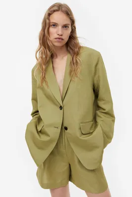 Oversized Linen-blend Jacket