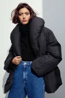 Down Jacket with Large Collar