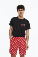 Regular Fit Pajama T-shirt and Shorts