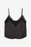 Lace-trimmed Satin Camisole Top