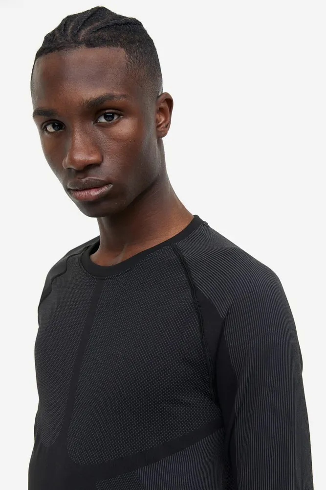 DryMove™ Seamless Sports Shirt - Black - Men