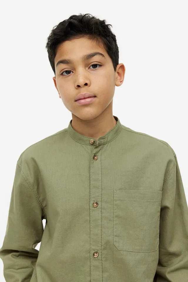 Boys - Green Cotton Flannel Shirt - Size: 8 (8-9Y) - H&M