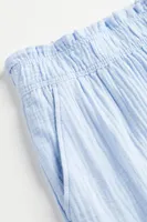 Crinkled Cotton Shorts