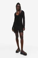 Flounce-trimmed Mesh Dress