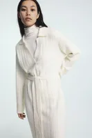 Rib-knit Dress with Collar