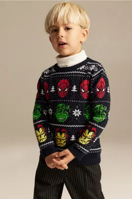 Jacquard-knit Cotton Sweater