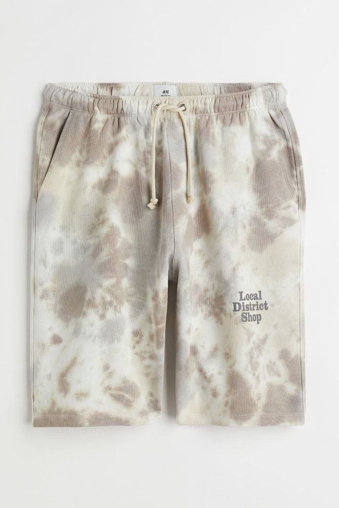 Relaxed Fit Patterned Cotton Shorts