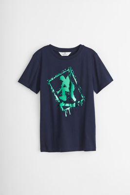 Shimmery Metallic-print T-shirt