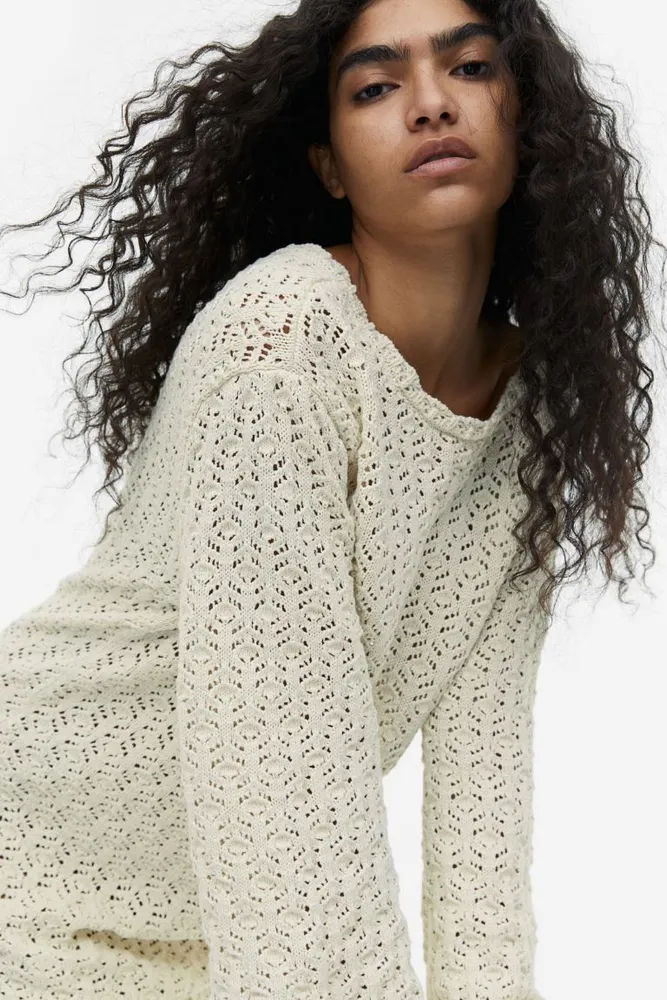 Crochet-look Mini Dress