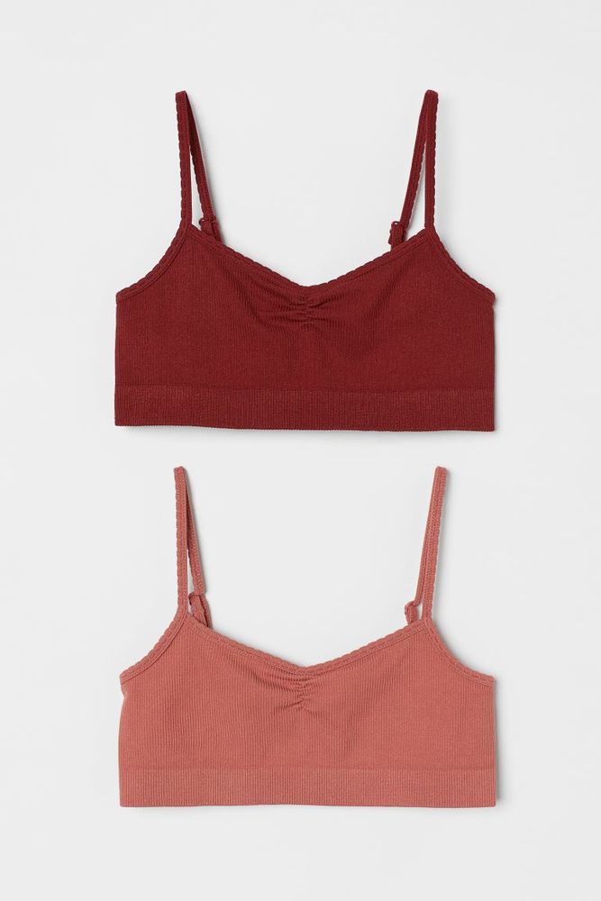 H&M+ 2-pack Sports Bras - Black/dusty rose - Ladies