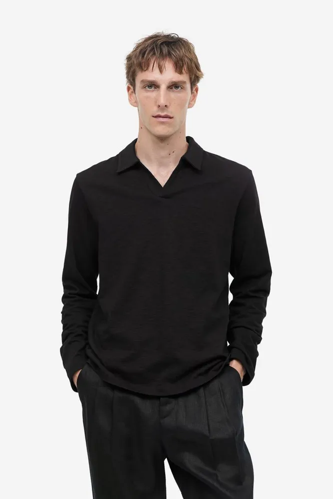 Regular Fit Long-sleeved Polo Shirt