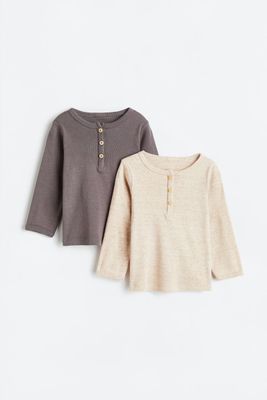 2-pack Cotton Henley Shirts