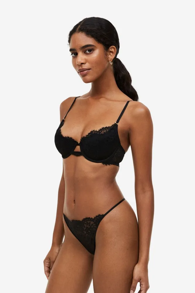 Unlined Lace and Mesh Bra