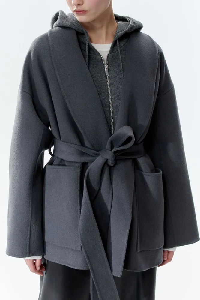Tie-belt Wool Coat