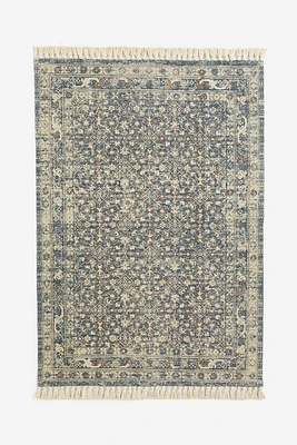 Patterned Rug with Fringe