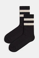 Rib-knit Socks