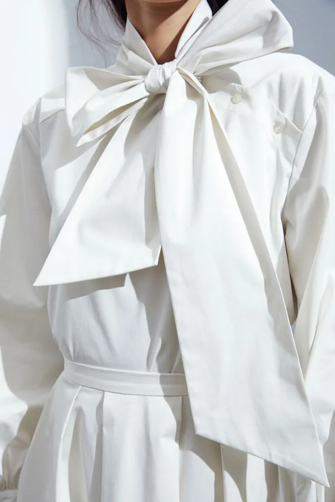 Blouse with Bow Collar