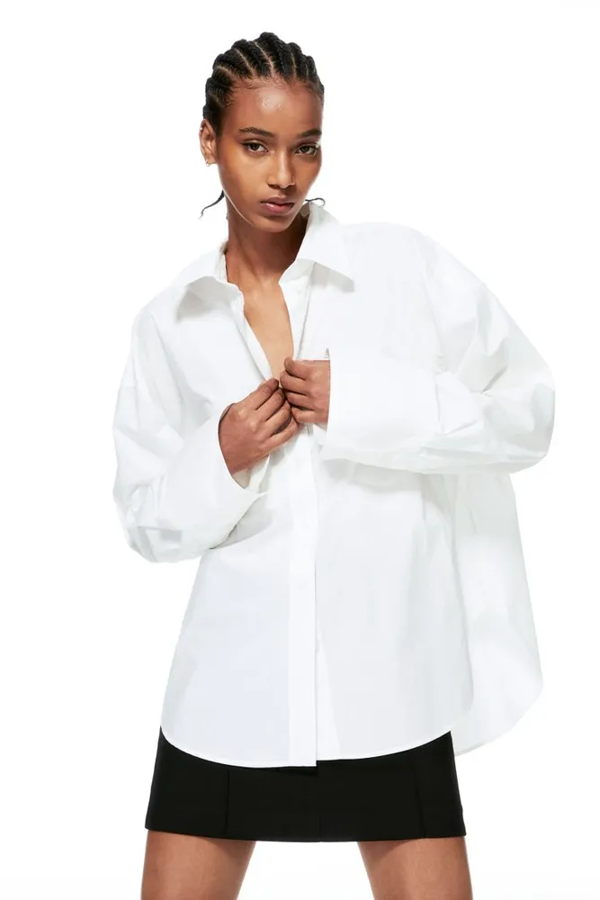 H&M Oversized Poplin Shirt