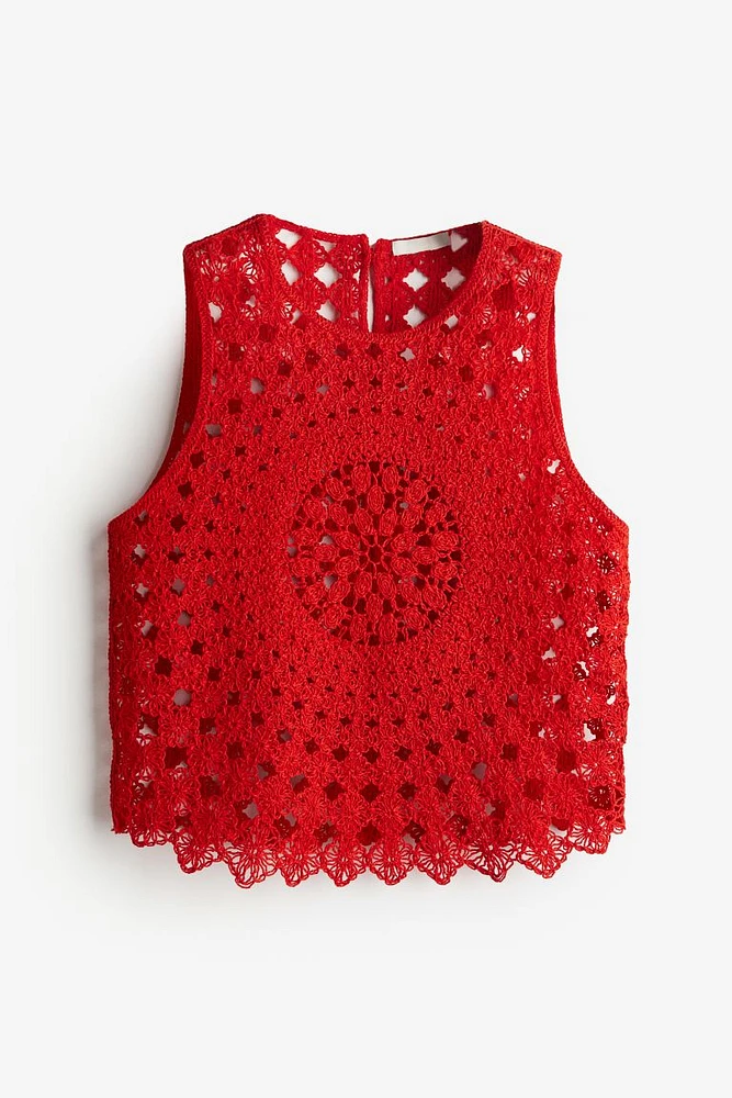 Crochet-look Tank Top