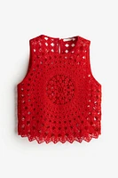 Crochet-look Tank Top