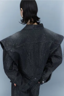Rhinestone-embellished Denim Jacket