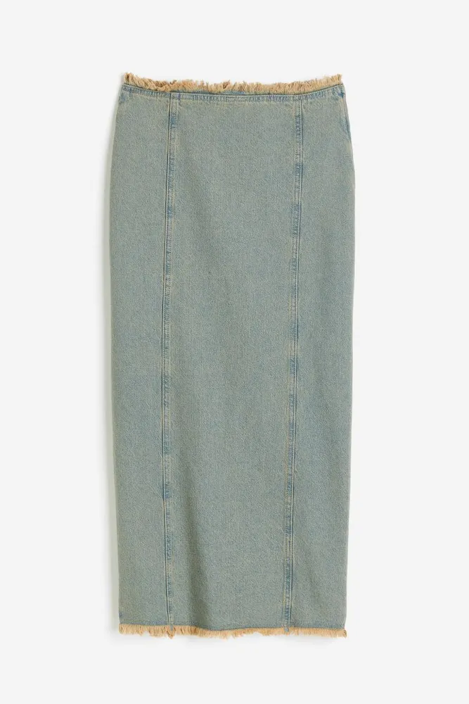 Raw-edged Denim Skirt
