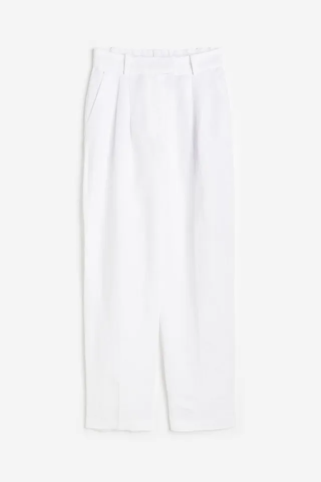 Tapered Linen-blend Pants