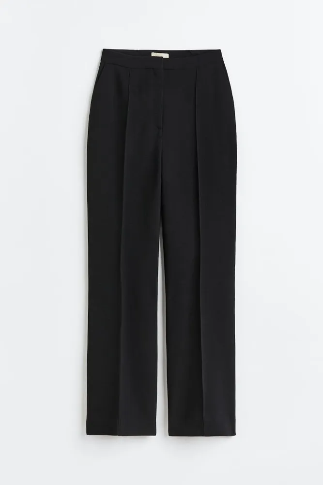 Black wool blend Wide Leg Pant Suit
