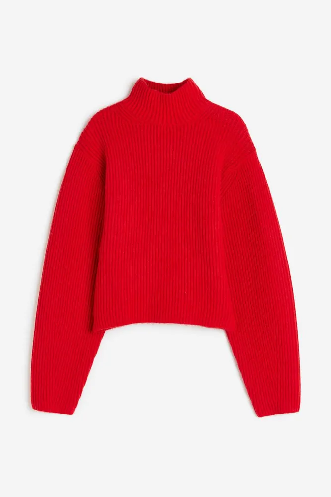 Rib-knit Mock Turtleneck Sweater
