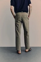 Regular Fit Cropped Cotton Chinos