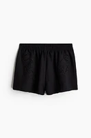 Beach Shorts with Eyelet Embroidery