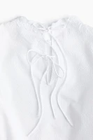 Puff-sleeved Blouse with Eyelet Embroidery