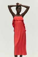 Flounce-trimmed Slip Dress