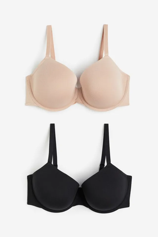 H&M+ 2-pack Non-padded Cotton Bra Tops