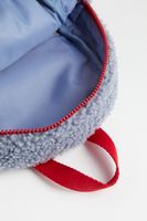 Embroidered-motif Fleece Backpack