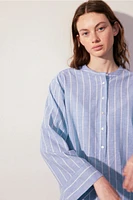 Linen-blend Pullover Shirt