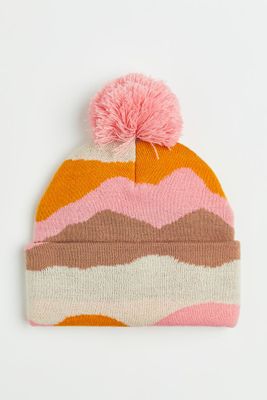 Jacquard-knit Pompom Hat