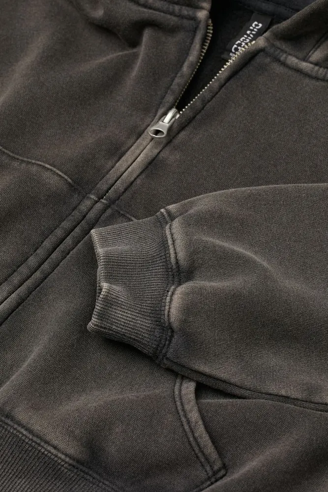 Short Hooded Sweatshirt Jacket