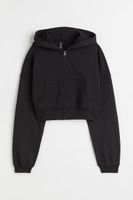 Hooded Crop Sweatshirt Jacket