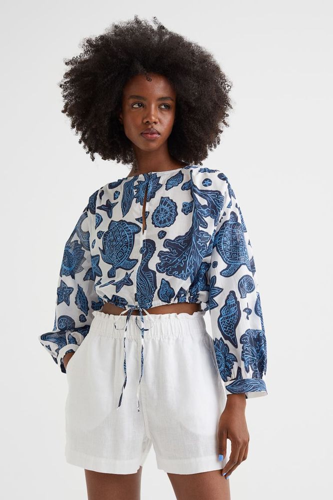Blouse courte en coton