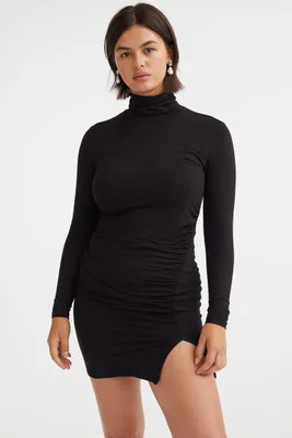Fitted Turtleneck Dress
